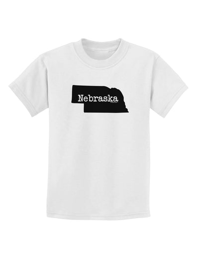 Nebraska - United States Shape Childrens T-Shirt by TooLoud-Childrens T-Shirt-TooLoud-White-X-Small-Davson Sales