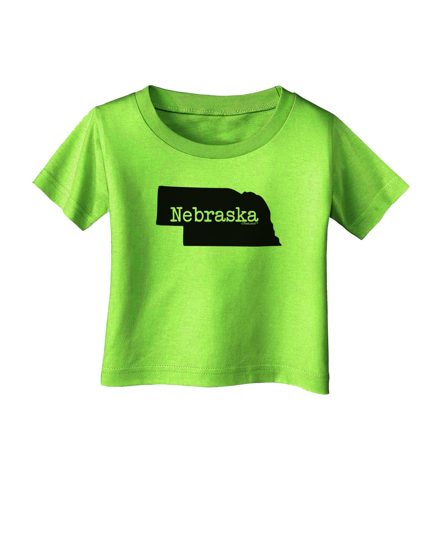 Nebraska - United States Shape Infant T-Shirt by TooLoud-Infant T-Shirt-TooLoud-Lime-Green-06-Months-Davson Sales