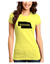 Nebraska - United States Shape Juniors T-Shirt by TooLoud-Womens Juniors T-Shirt-TooLoud-Yellow-Juniors Fitted X-Small-Davson Sales