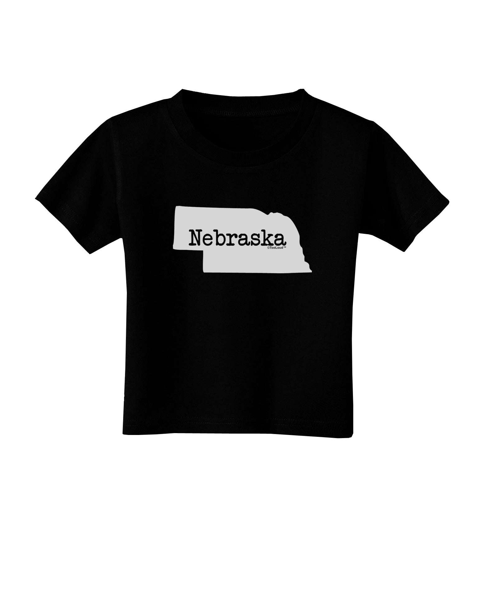 Nebraska - United States Shape Toddler T-Shirt Dark by TooLoud-Toddler T-Shirt-TooLoud-Black-2T-Davson Sales