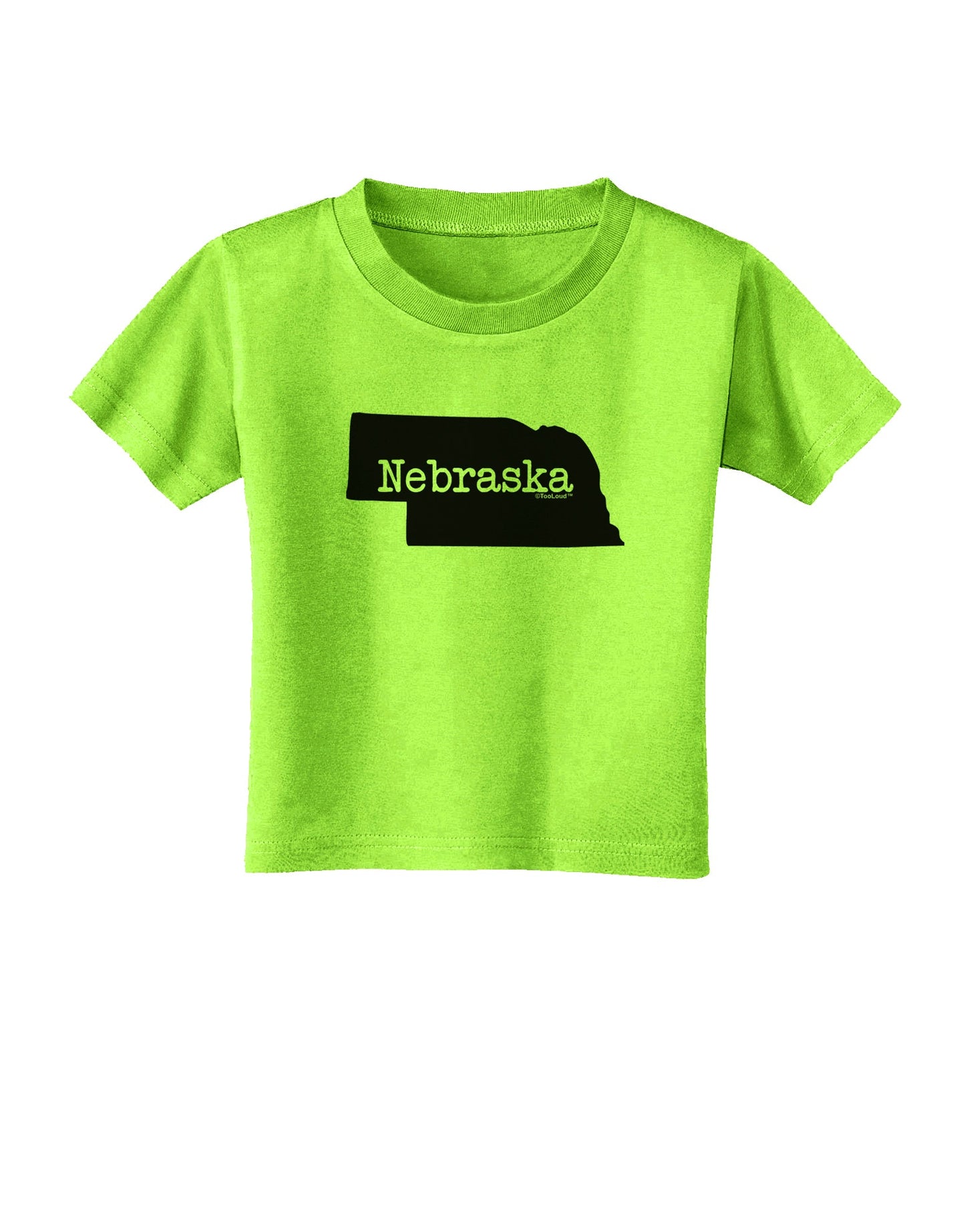Nebraska - United States Shape Toddler T-Shirt by TooLoud-Toddler T-Shirt-TooLoud-Lime-Green-2T-Davson Sales