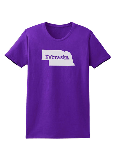 Nebraska - United States Shape Womens Dark T-Shirt by TooLoud-Womens T-Shirt-TooLoud-Purple-X-Small-Davson Sales