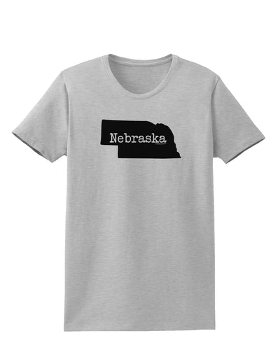 Nebraska - United States Shape Womens T-Shirt by TooLoud-Womens T-Shirt-TooLoud-AshGray-X-Small-Davson Sales