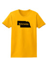 Nebraska - United States Shape Womens T-Shirt by TooLoud-Womens T-Shirt-TooLoud-Gold-X-Small-Davson Sales