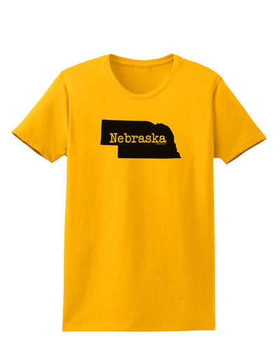 Nebraska - United States Shape Womens T-Shirt by TooLoud-Womens T-Shirt-TooLoud-Gold-X-Small-Davson Sales