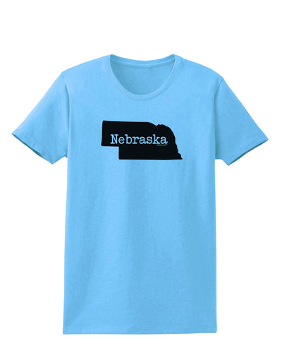Nebraska - United States Shape Womens T-Shirt by TooLoud-Womens T-Shirt-TooLoud-Aquatic-Blue-X-Small-Davson Sales