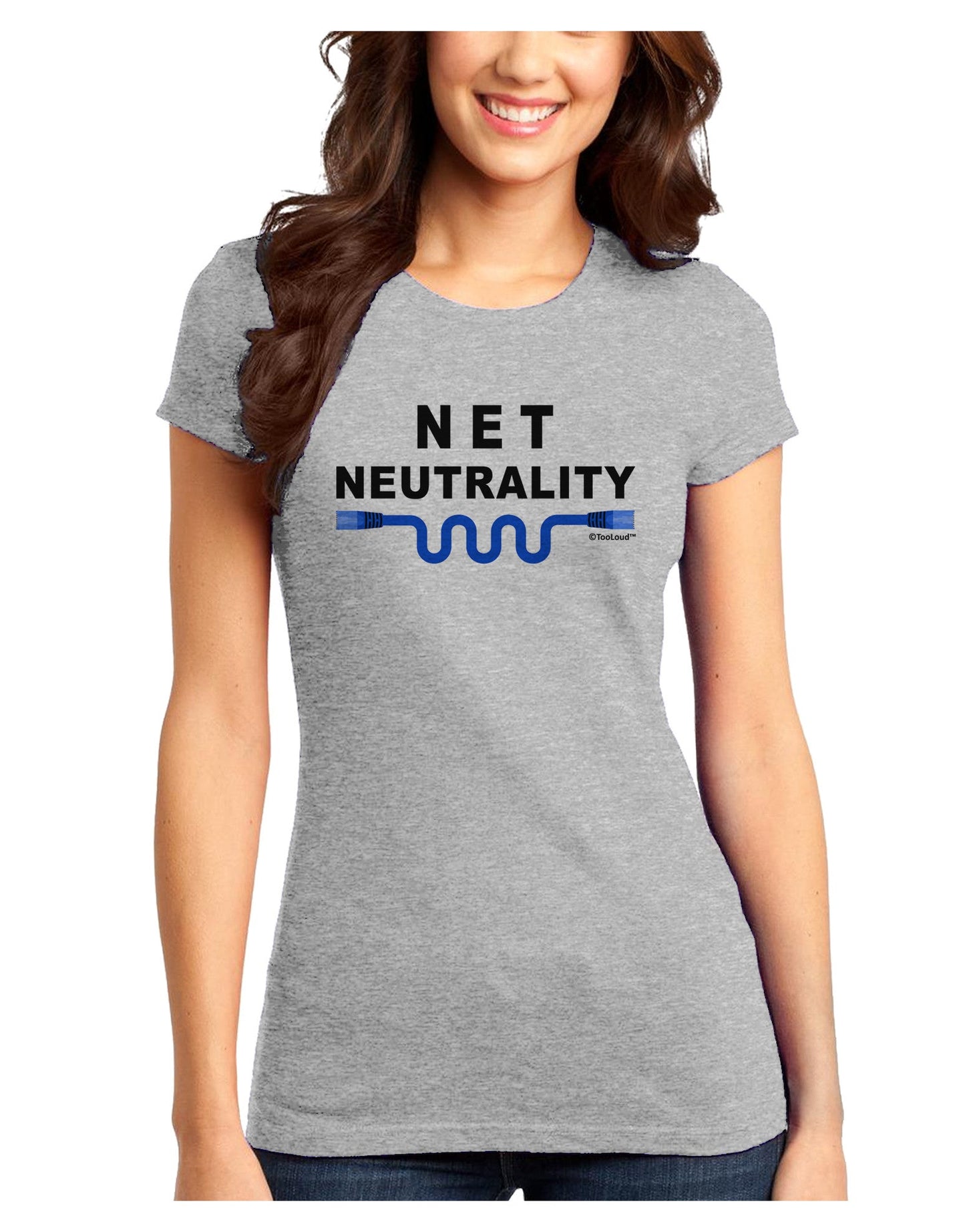 Net Neutrality Juniors T-Shirt-Womens Juniors T-Shirt-TooLoud-Ash-Gray-Juniors Fitted X-Small-Davson Sales