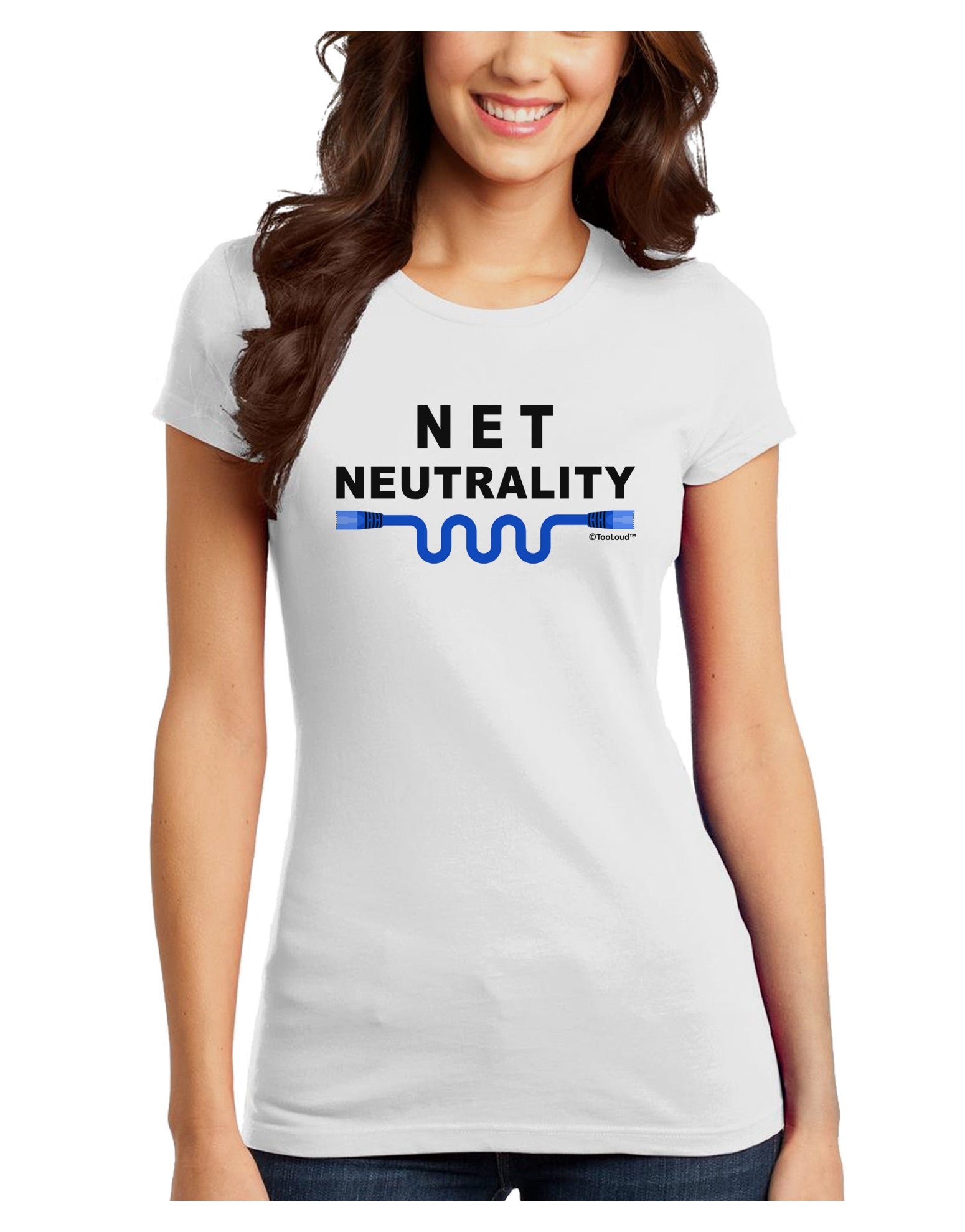 Net Neutrality Juniors T-Shirt-Womens Juniors T-Shirt-TooLoud-White-Juniors Fitted X-Small-Davson Sales