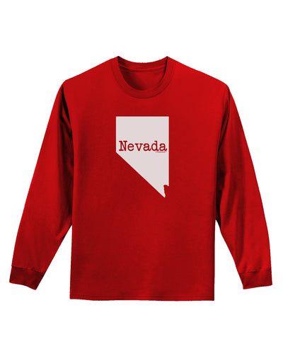 Nevada - United States Shape Adult Long Sleeve Dark T-Shirt by TooLoud-TooLoud-Red-Small-Davson Sales