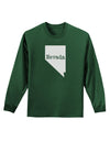 Nevada - United States Shape Adult Long Sleeve Dark T-Shirt by TooLoud-TooLoud-Dark-Green-Small-Davson Sales