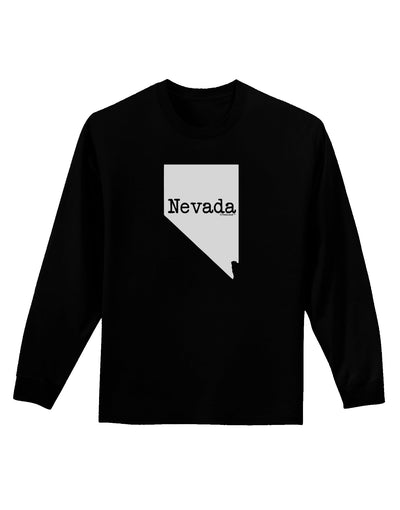 Nevada - United States Shape Adult Long Sleeve Dark T-Shirt by TooLoud-TooLoud-Black-Small-Davson Sales