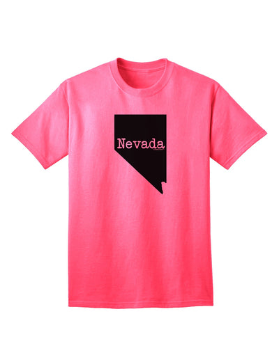 Nevada - United States Shape Adult T-Shirt: A Stylish Addition to Your Wardrobe by TooLoud-Mens T-shirts-TooLoud-Neon-Pink-Small-Davson Sales