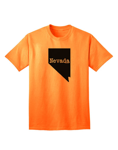 Nevada - United States Shape Adult T-Shirt: A Stylish Addition to Your Wardrobe by TooLoud-Mens T-shirts-TooLoud-Neon-Orange-Small-Davson Sales