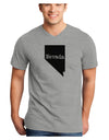 Nevada - United States Shape Adult V-Neck T-shirt by TooLoud-Mens V-Neck T-Shirt-TooLoud-HeatherGray-Small-Davson Sales