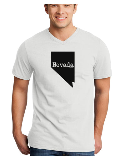 Nevada - United States Shape Adult V-Neck T-shirt by TooLoud-Mens V-Neck T-Shirt-TooLoud-White-Small-Davson Sales