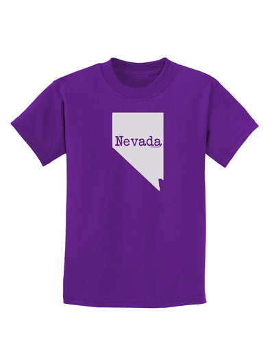 Nevada - United States Shape Childrens Dark T-Shirt by TooLoud-Childrens T-Shirt-TooLoud-Purple-X-Small-Davson Sales