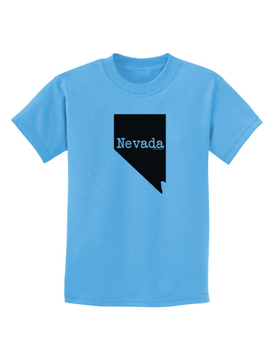 Nevada - United States Shape Childrens T-Shirt by TooLoud-Childrens T-Shirt-TooLoud-Aquatic-Blue-X-Small-Davson Sales