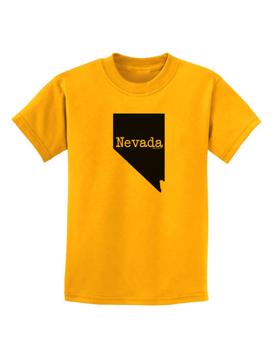 Nevada - United States Shape Childrens T-Shirt by TooLoud-Childrens T-Shirt-TooLoud-Gold-X-Small-Davson Sales