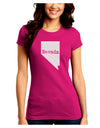 Nevada - United States Shape Juniors Crew Dark T-Shirt by TooLoud-T-Shirts Juniors Tops-TooLoud-Hot-Pink-Juniors Fitted Small-Davson Sales