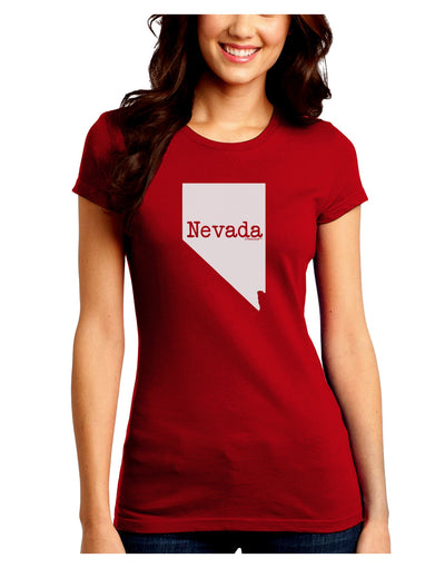 Nevada - United States Shape Juniors Crew Dark T-Shirt by TooLoud-T-Shirts Juniors Tops-TooLoud-Red-Juniors Fitted Small-Davson Sales