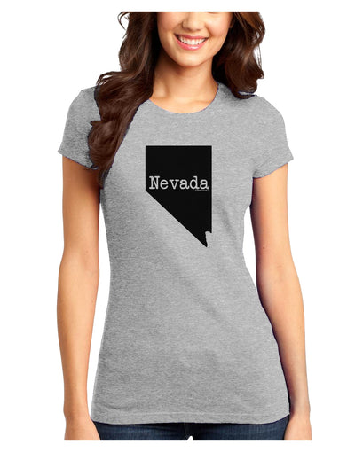 Nevada - United States Shape Juniors T-Shirt by TooLoud-Womens Juniors T-Shirt-TooLoud-Ash-Gray-Juniors Fitted X-Small-Davson Sales