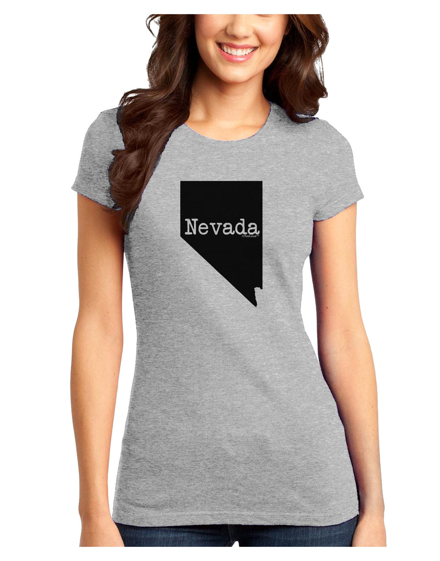 Nevada - United States Shape Juniors T-Shirt by TooLoud-Womens Juniors T-Shirt-TooLoud-White-Juniors Fitted X-Small-Davson Sales