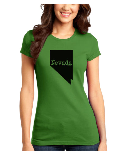 Nevada - United States Shape Juniors T-Shirt by TooLoud-Womens Juniors T-Shirt-TooLoud-Kiwi-Green-Juniors Fitted X-Small-Davson Sales