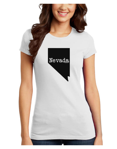 Nevada - United States Shape Juniors T-Shirt by TooLoud-Womens Juniors T-Shirt-TooLoud-White-Juniors Fitted X-Small-Davson Sales