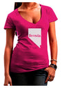 Nevada - United States Shape Juniors V-Neck Dark T-Shirt by TooLoud-Womens V-Neck T-Shirts-TooLoud-Hot-Pink-Juniors Fitted Small-Davson Sales