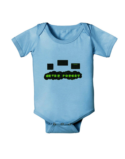 Never Forget Retro 80's Funny Baby Romper Bodysuit by TooLoud-Baby Romper-TooLoud-LightBlue-06-Months-Davson Sales