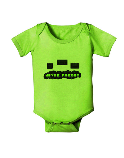 Never Forget Retro 80's Funny Baby Romper Bodysuit by TooLoud-Baby Romper-TooLoud-Lime-06-Months-Davson Sales