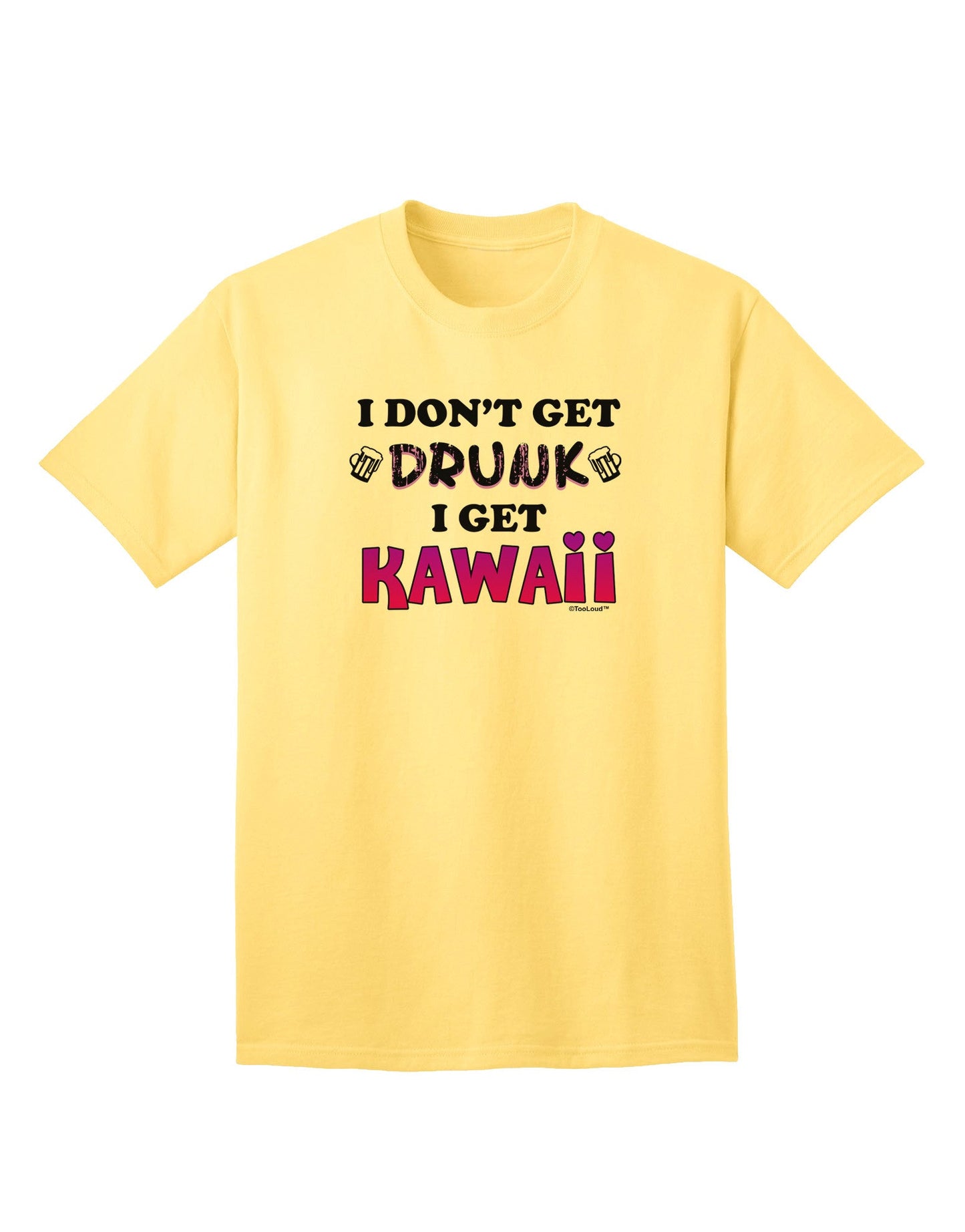 Never Intoxicated - Kawaii Adult T-Shirt: A Statement of Sobriety-Mens T-shirts-TooLoud-Yellow-Small-Davson Sales