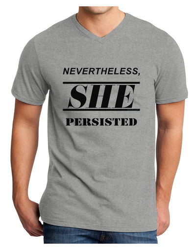 Nevertheless She Persisted Women's Rights Adult V-Neck T-shirt by TooLoud-Mens V-Neck T-Shirt-TooLoud-HeatherGray-Small-Davson Sales