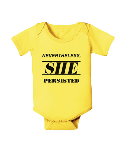 Nevertheless She Persisted Women's Rights Baby Romper Bodysuit by TooLoud-Baby Romper-TooLoud-Yellow-06-Months-Davson Sales