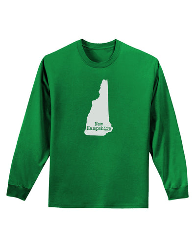 New Hampshire - United States Shape Adult Long Sleeve Dark T-Shirt by TooLoud-TooLoud-Kelly-Green-Small-Davson Sales