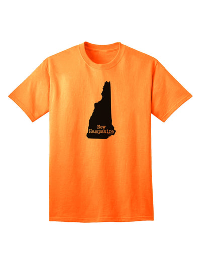 New Hampshire - United States Shape Adult T-Shirt: A Stylish Addition to Your Wardrobe by TooLoud-Mens T-shirts-TooLoud-Neon-Orange-Small-Davson Sales