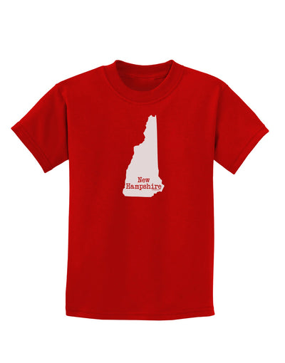 New Hampshire - United States Shape Childrens Dark T-Shirt by TooLoud-Childrens T-Shirt-TooLoud-Red-X-Small-Davson Sales