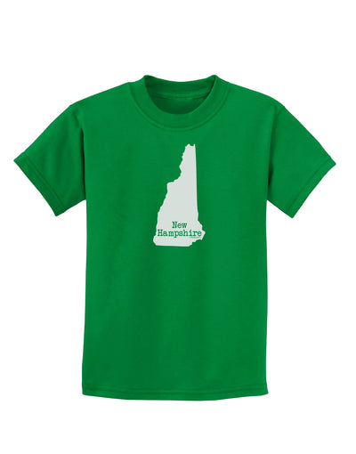 New Hampshire - United States Shape Childrens Dark T-Shirt by TooLoud-Childrens T-Shirt-TooLoud-Kelly-Green-X-Small-Davson Sales