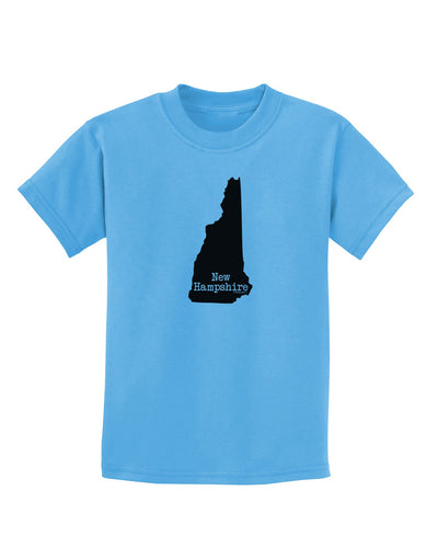 New Hampshire - United States Shape Childrens T-Shirt by TooLoud-Childrens T-Shirt-TooLoud-Aquatic-Blue-X-Small-Davson Sales