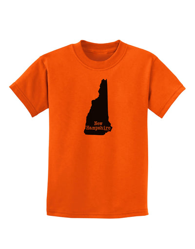 New Hampshire - United States Shape Childrens T-Shirt by TooLoud-Childrens T-Shirt-TooLoud-Orange-X-Small-Davson Sales