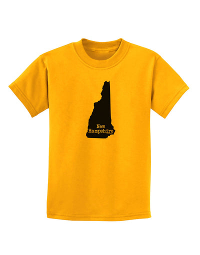 New Hampshire - United States Shape Childrens T-Shirt by TooLoud-Childrens T-Shirt-TooLoud-Gold-X-Small-Davson Sales