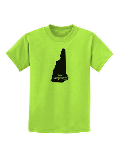 New Hampshire - United States Shape Childrens T-Shirt by TooLoud-Childrens T-Shirt-TooLoud-Lime-Green-X-Small-Davson Sales