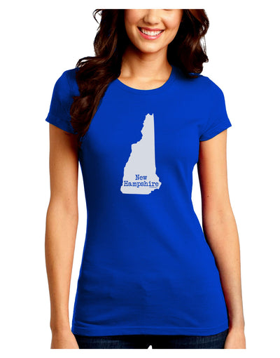 New Hampshire - United States Shape Juniors Crew Dark T-Shirt by TooLoud-T-Shirts Juniors Tops-TooLoud-Royal-Blue-Juniors Fitted Small-Davson Sales