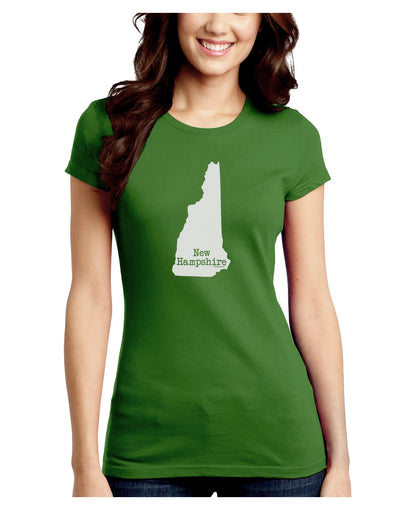 New Hampshire - United States Shape Juniors Crew Dark T-Shirt by TooLoud-T-Shirts Juniors Tops-TooLoud-Kiwi-Green-Juniors Fitted X-Small-Davson Sales