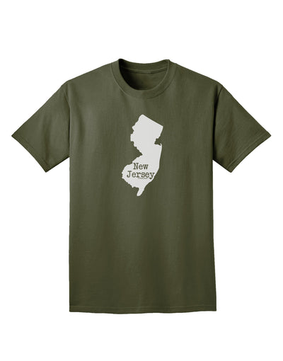 New Jersey - United States Shape Adult Dark T-Shirt by TooLoud-Mens T-Shirt-TooLoud-Military-Green-Small-Davson Sales