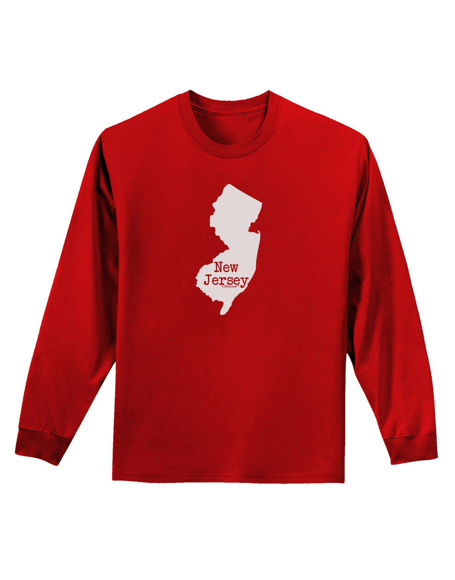 New Jersey - United States Shape Adult Long Sleeve Dark T-Shirt by TooLoud-TooLoud-Black-Small-Davson Sales