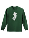 New Jersey - United States Shape Adult Long Sleeve Dark T-Shirt by TooLoud-TooLoud-Dark-Green-Small-Davson Sales