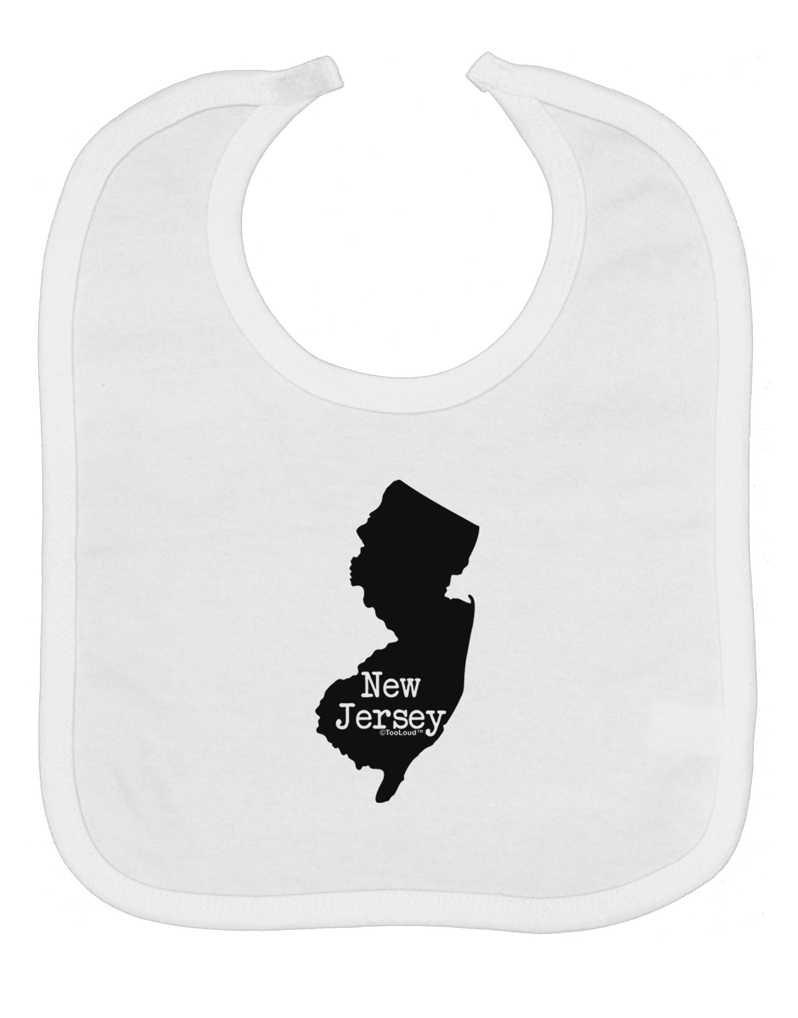 New Jersey - United States Shape Baby Bib by TooLoud