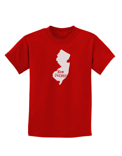 New Jersey - United States Shape Childrens Dark T-Shirt by TooLoud-Childrens T-Shirt-TooLoud-Red-X-Small-Davson Sales