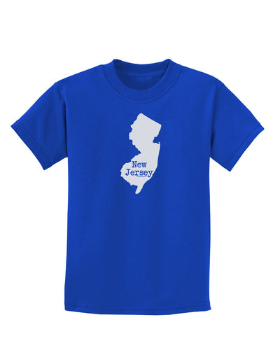 New Jersey - United States Shape Childrens Dark T-Shirt by TooLoud-Childrens T-Shirt-TooLoud-Royal-Blue-X-Small-Davson Sales